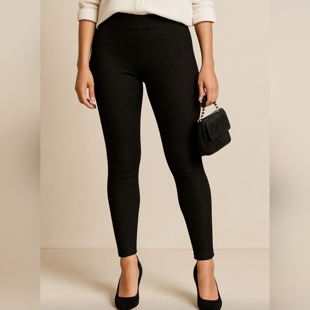 Melanie Lyne Tone On Tone Lace Jaquard Slim Pant Sz. 16
